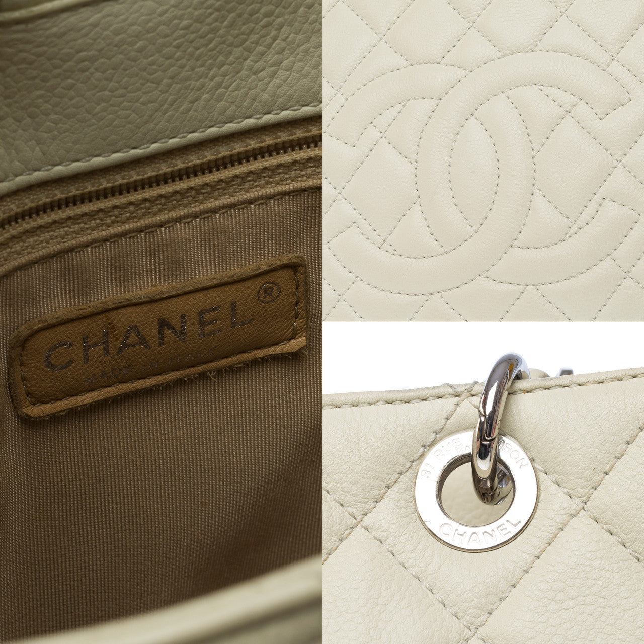 Sac CHANEL Petite Shopping Tote en Cuir Beige - 101699