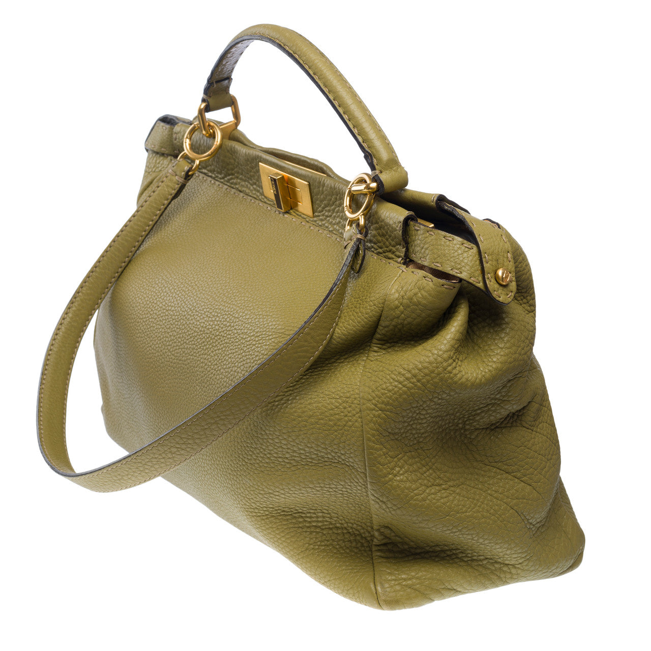 Sac FENDI Peekaboo X-Lite en Cuir Vert - 101715
