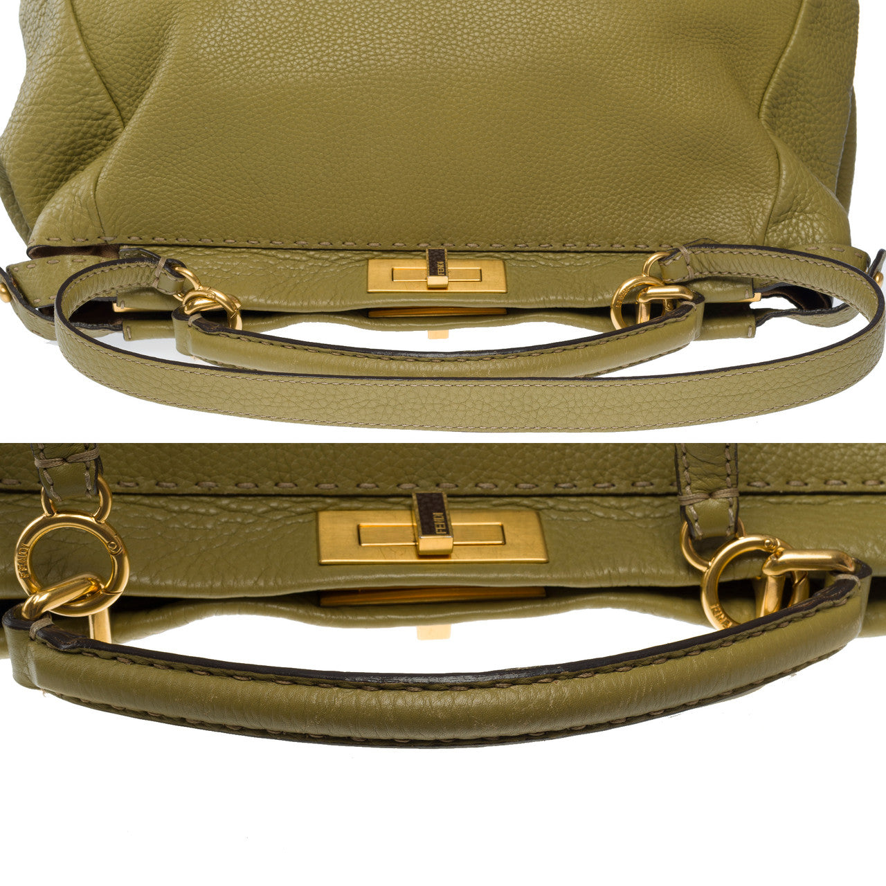 Sac FENDI Peekaboo X-Lite en Cuir Vert - 101715