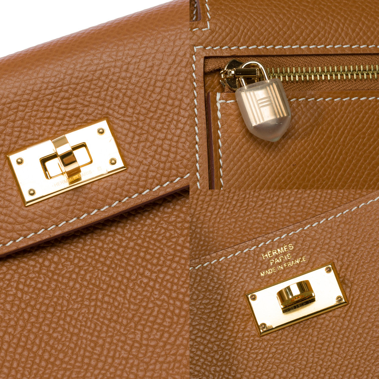 Accessoire HERMES Kelly Pocket en Cuir Doré - 101796