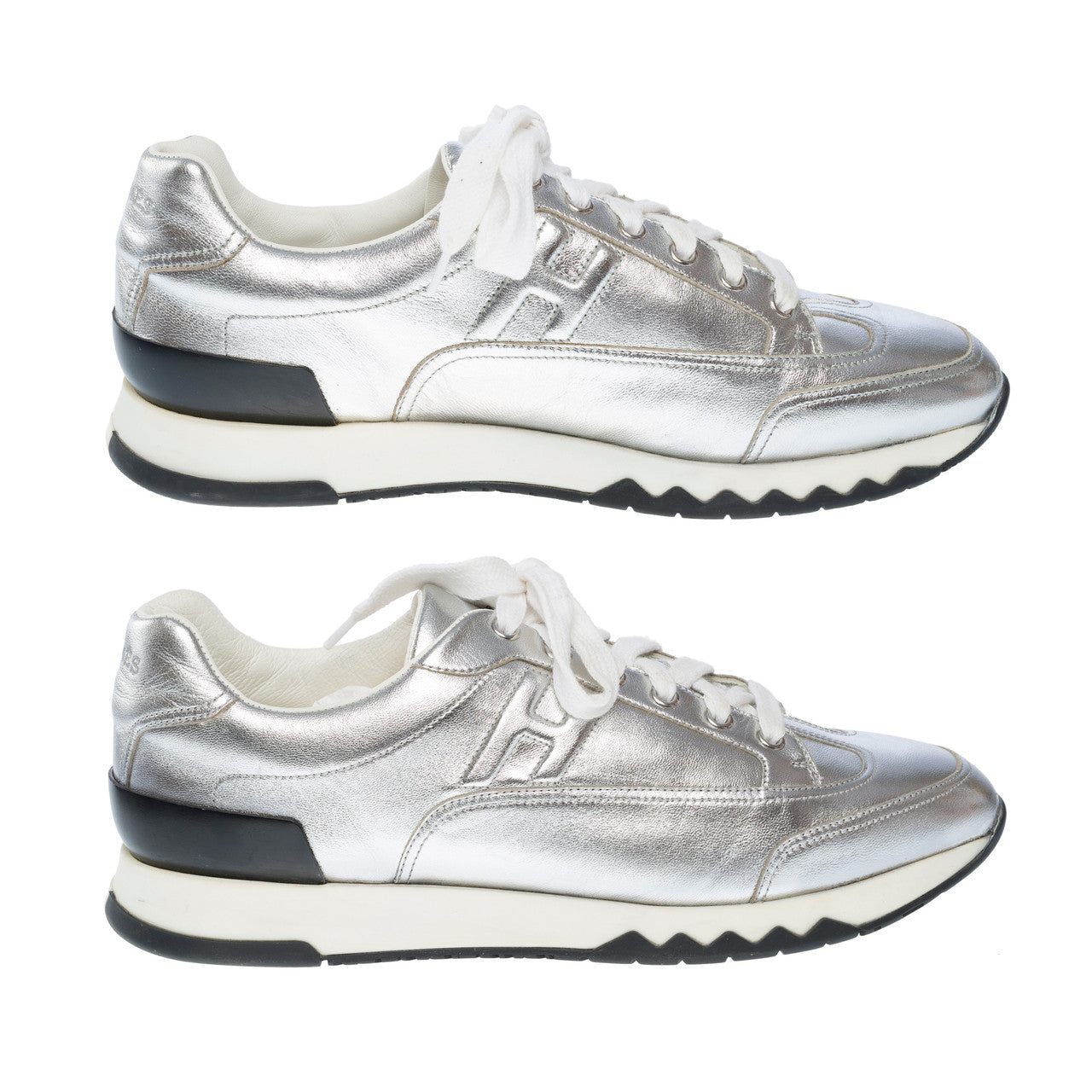 Chaussure HERMES en Cuir Argent - 101922