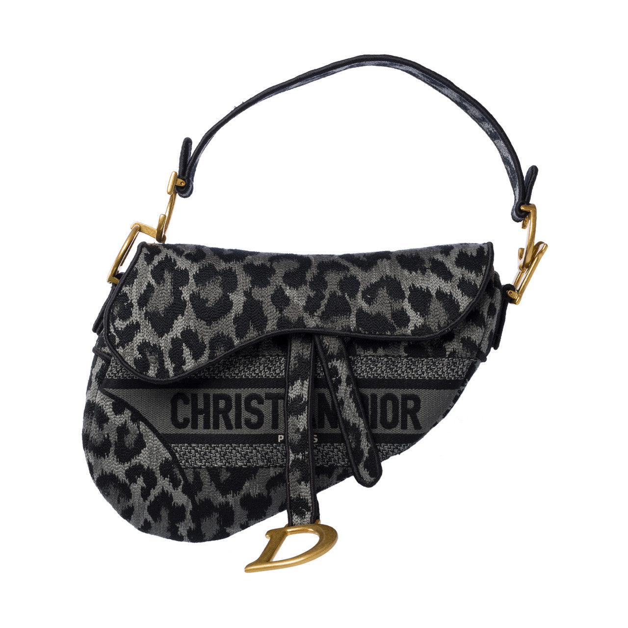 Sac DIOR Saddle en Tweed Gris - 102018