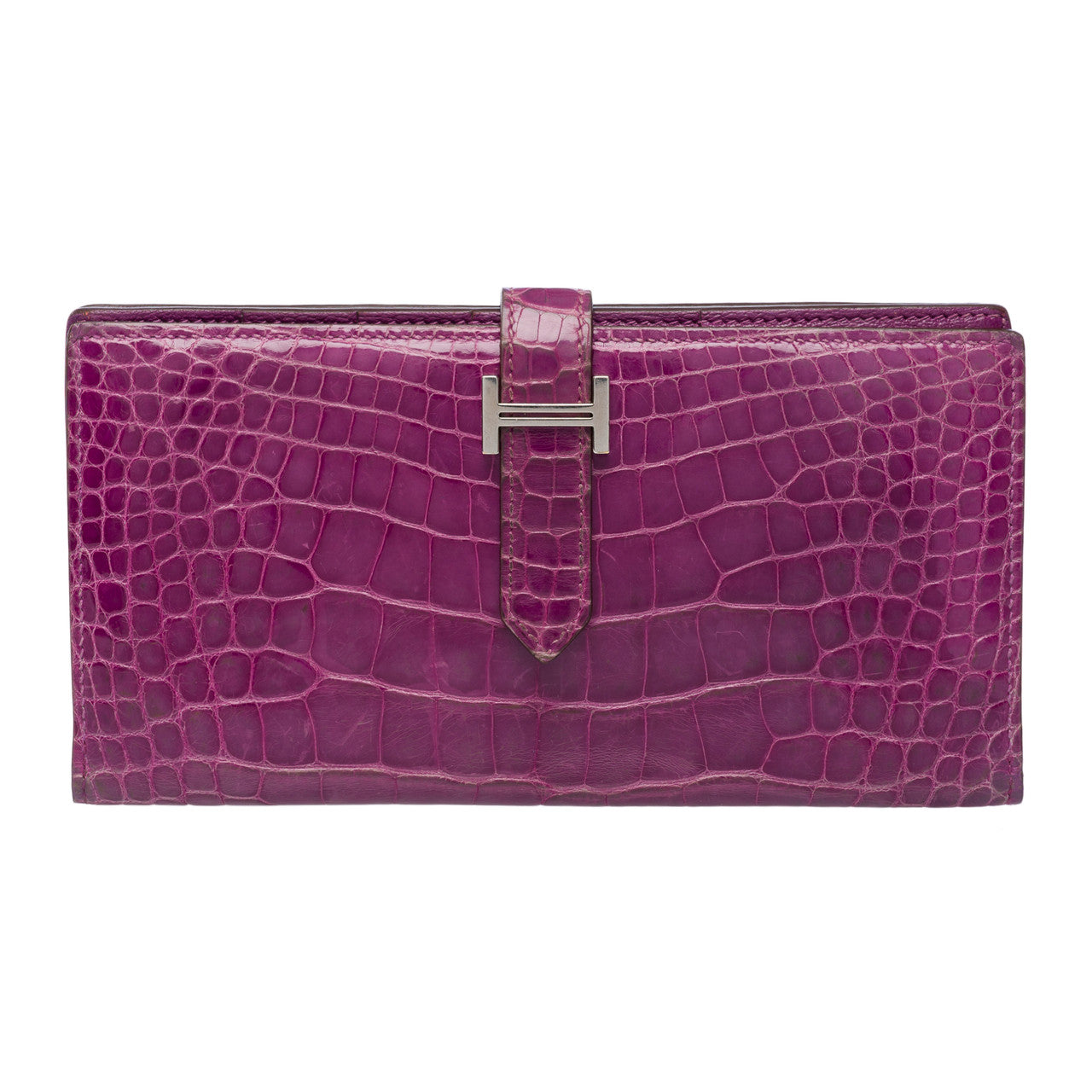 Accessoire HERMES Bearn en Cuirs exotiques Violet - 101993