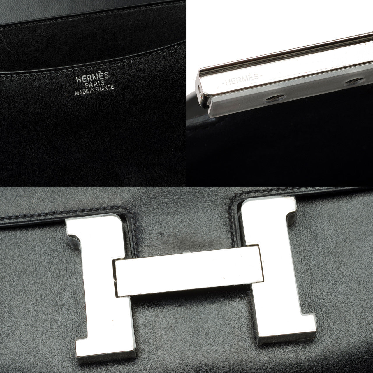 Sac HERMES Constance en Cuir Noir - 102148