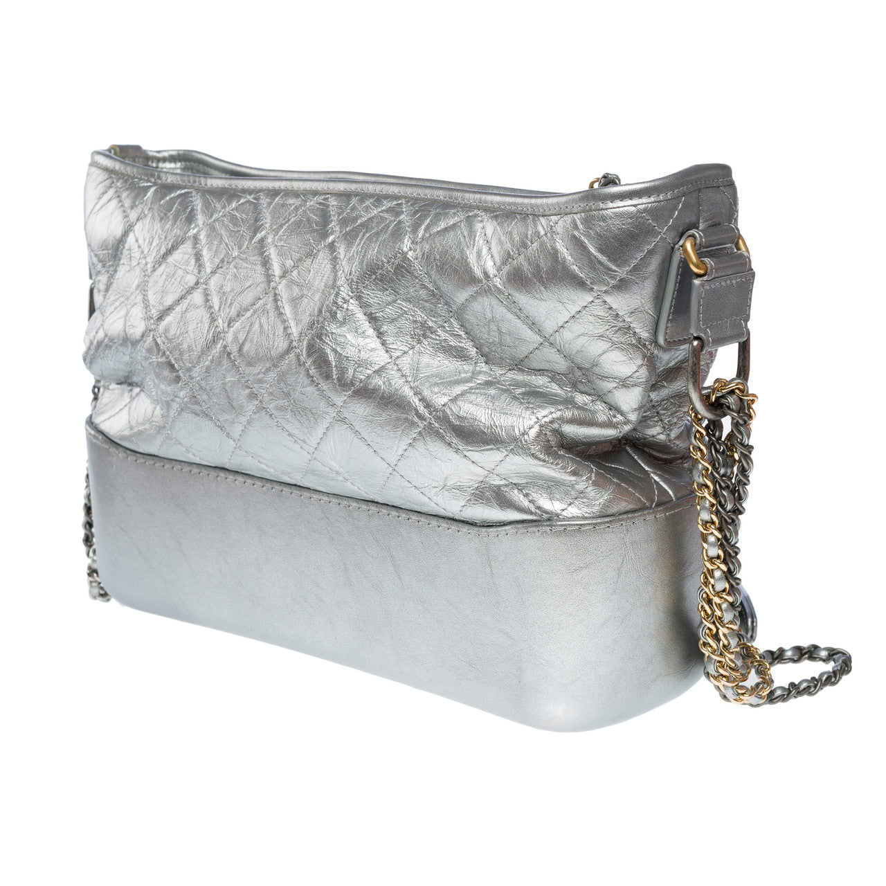 Sac CHANEL Gabrielle en Cuir Argent - 102196