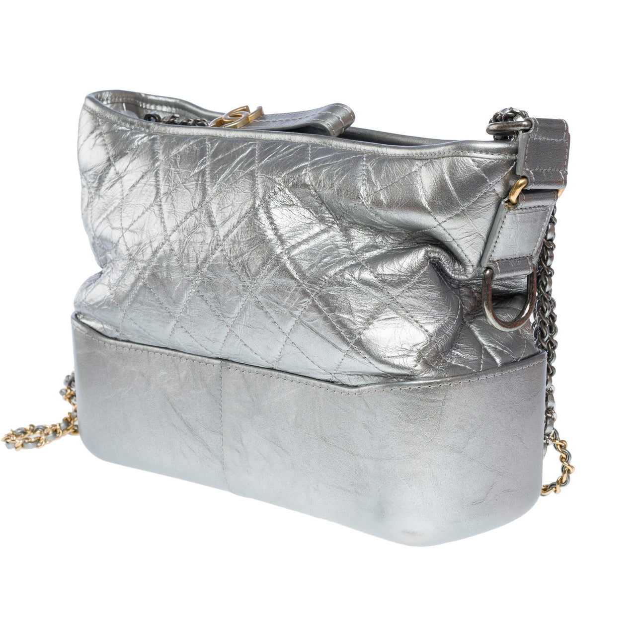 Sac CHANEL Gabrielle en Cuir Argent - 102196