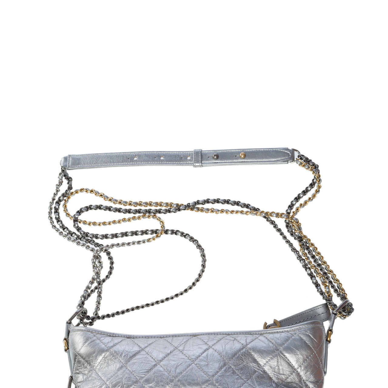 Sac CHANEL Gabrielle en Cuir Argent - 102196