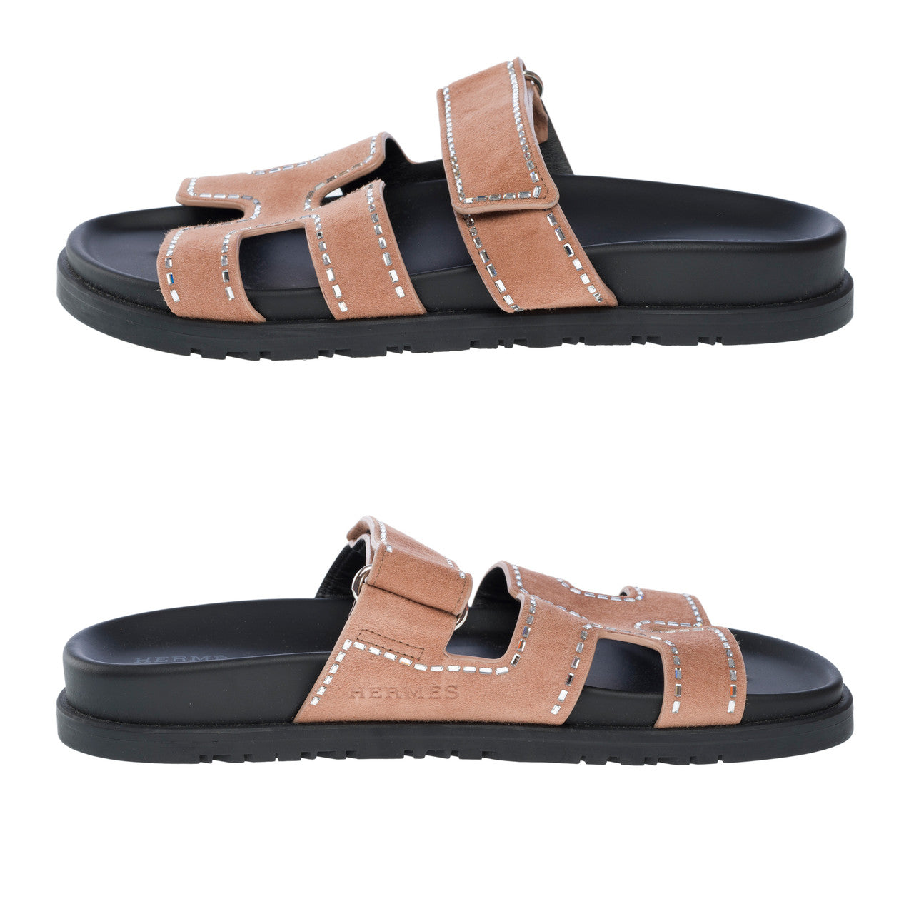 Chaussure HERMES Chypre en Velours Marron - 102218