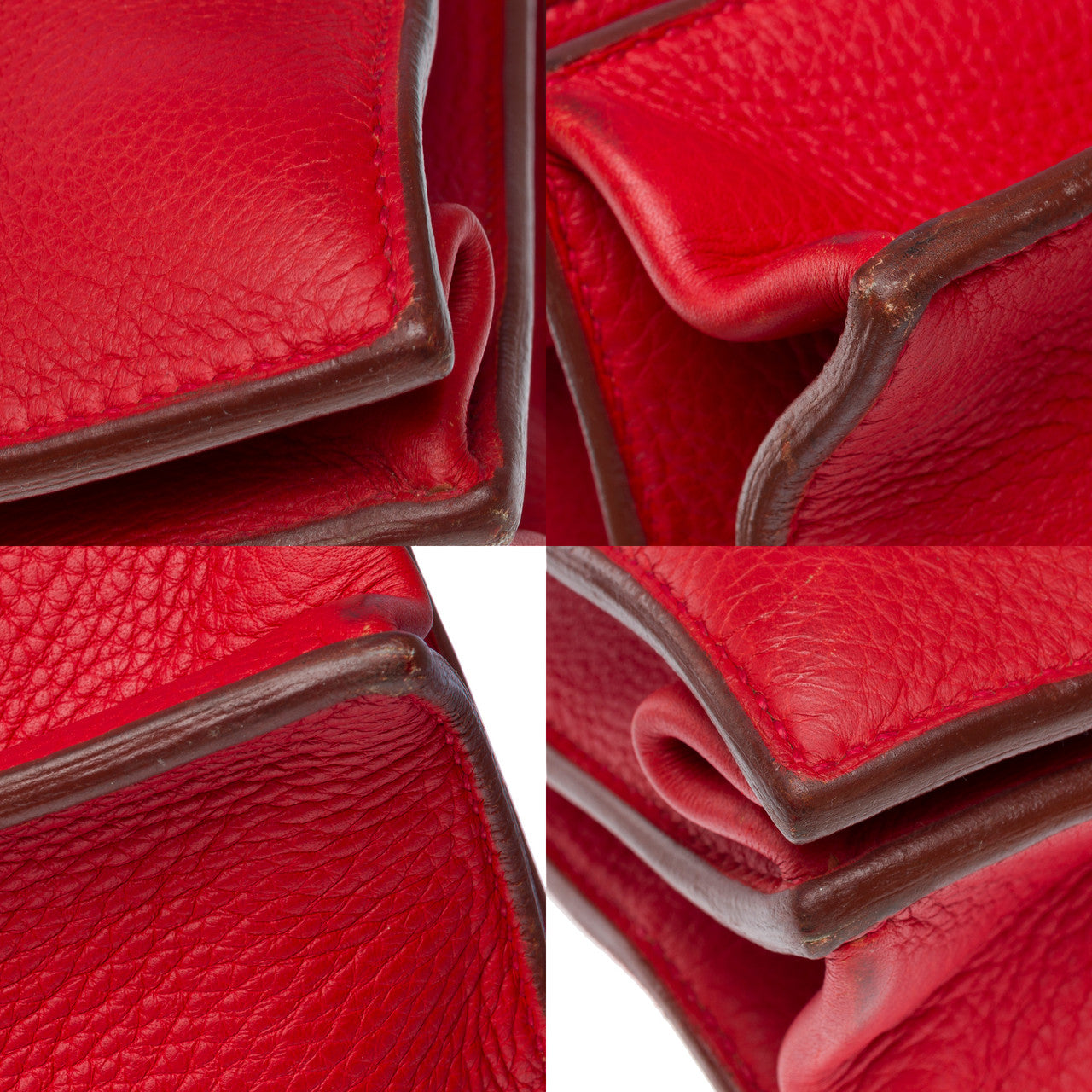 Sac HERMES Sac a depeches en Cuir Rouge - 102192