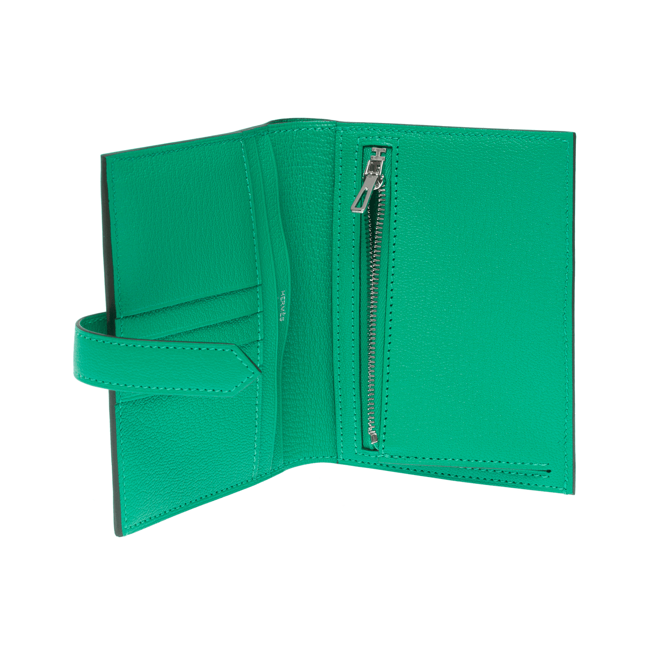 Accessoire HERMES Bearn en Cuir Vert - 102300