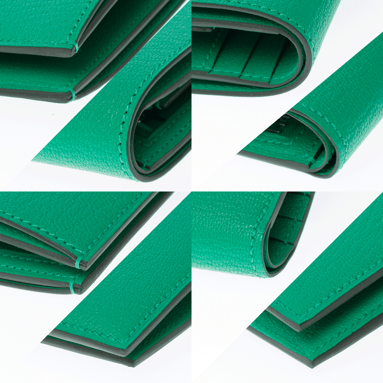 Accessoire HERMES Bearn en Cuir Vert - 102300