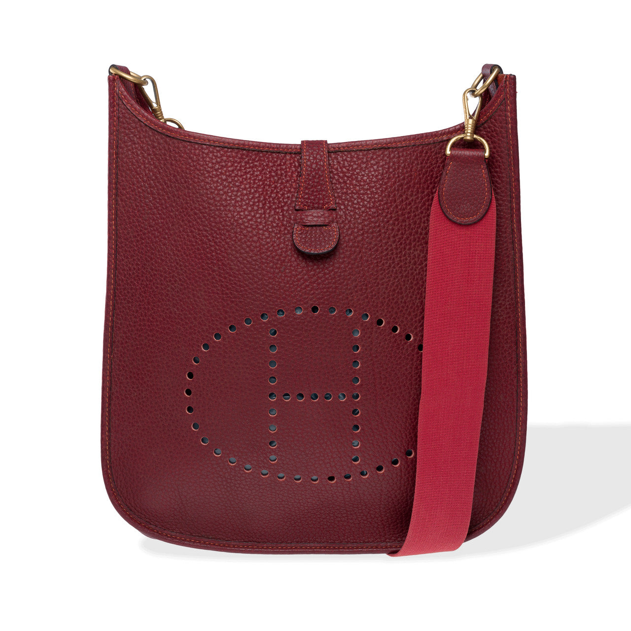 Sac HERMES Evelyne en Cuir Rouge - 102359