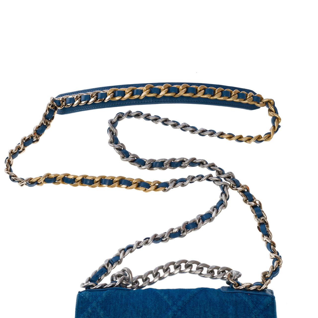 Sac CHANEL Wallet On Chain Chanel 19 en Denim Bleu - 102395