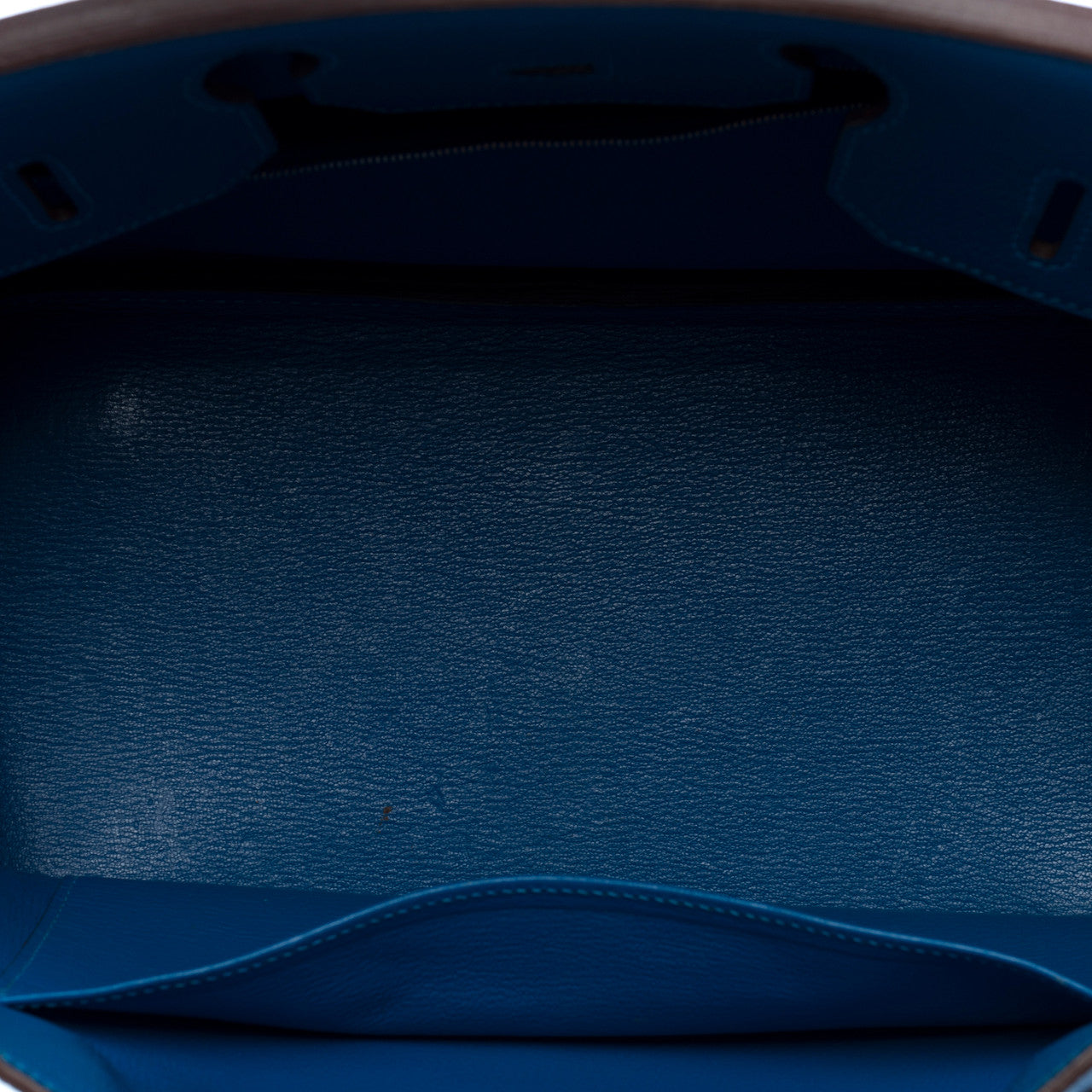 Sac HERMES Birkin 35 en Cuir Bleu - 102419
