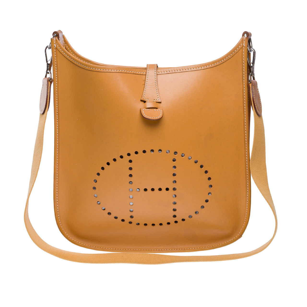 Sac HERMES Evelyne en Cuir Beige - 102187