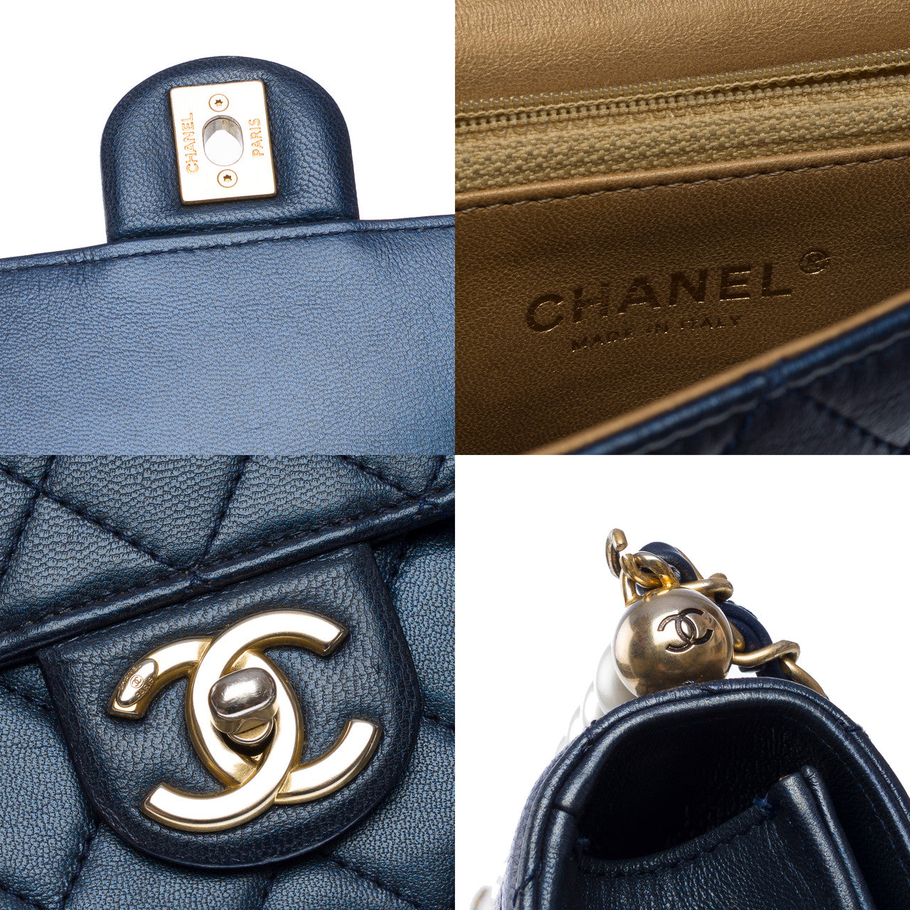 Sac CHANEL Timeless/Classique en Cuir Bleu Marine - 102468