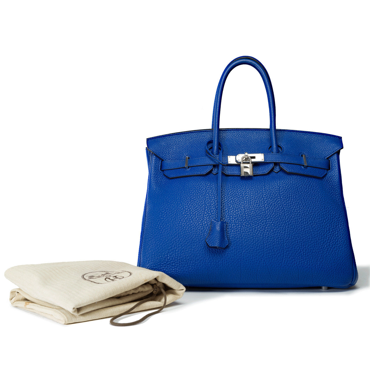 Sac HERMES Birkin 35 en Cuir Bleu - 102282