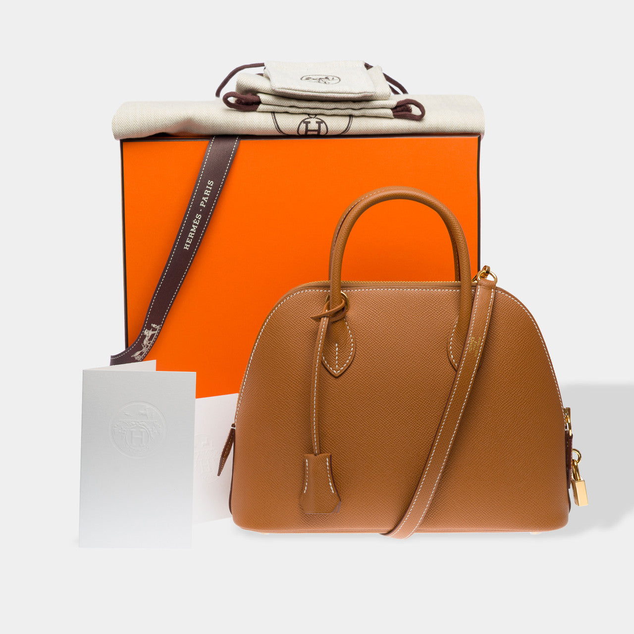 Sac HERMES Bolide en Cuir Doré - 102603