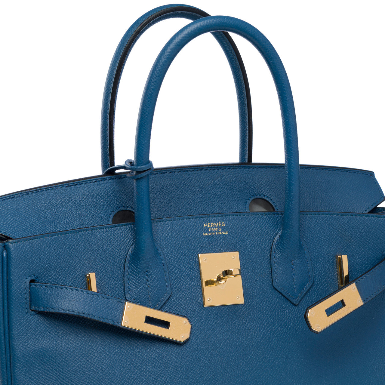 Sac HERMES Birkin 30 en Cuir Bleu - 102302