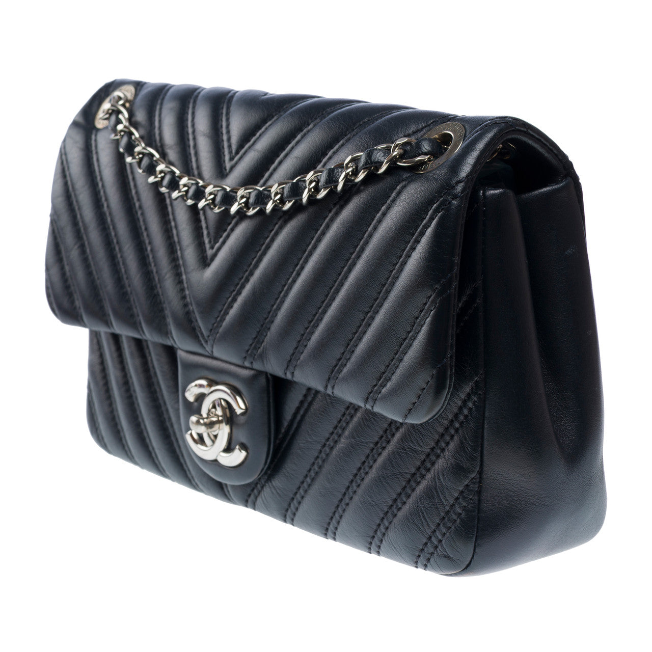 Sac CHANEL Timeless/Classique en Cuir Bleu Marine - 102622