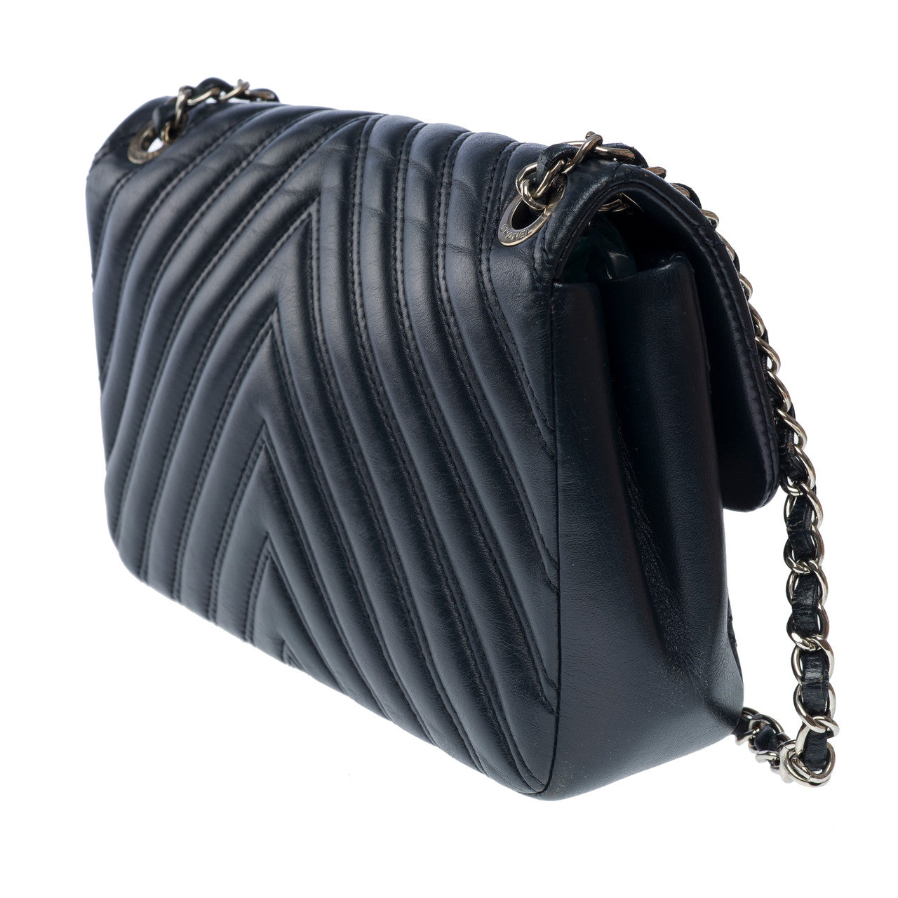 Sac CHANEL Timeless/Classique en Cuir Bleu Marine - 102622