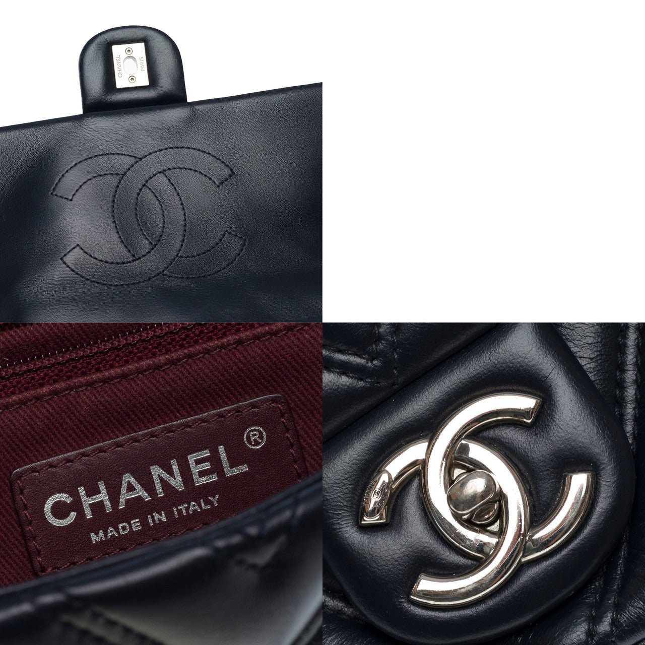 Sac CHANEL Timeless/Classique en Cuir Bleu Marine - 102622