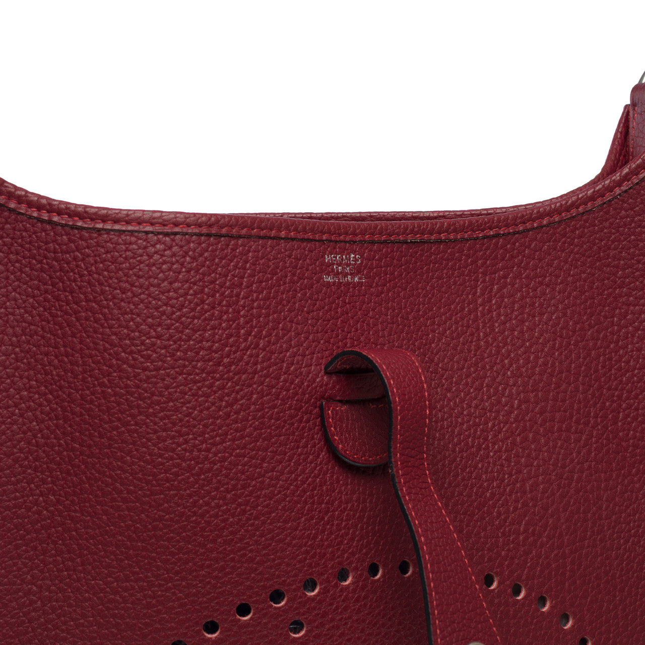 Sac HERMES Evelyne en Cuir Bordeaux - 101873