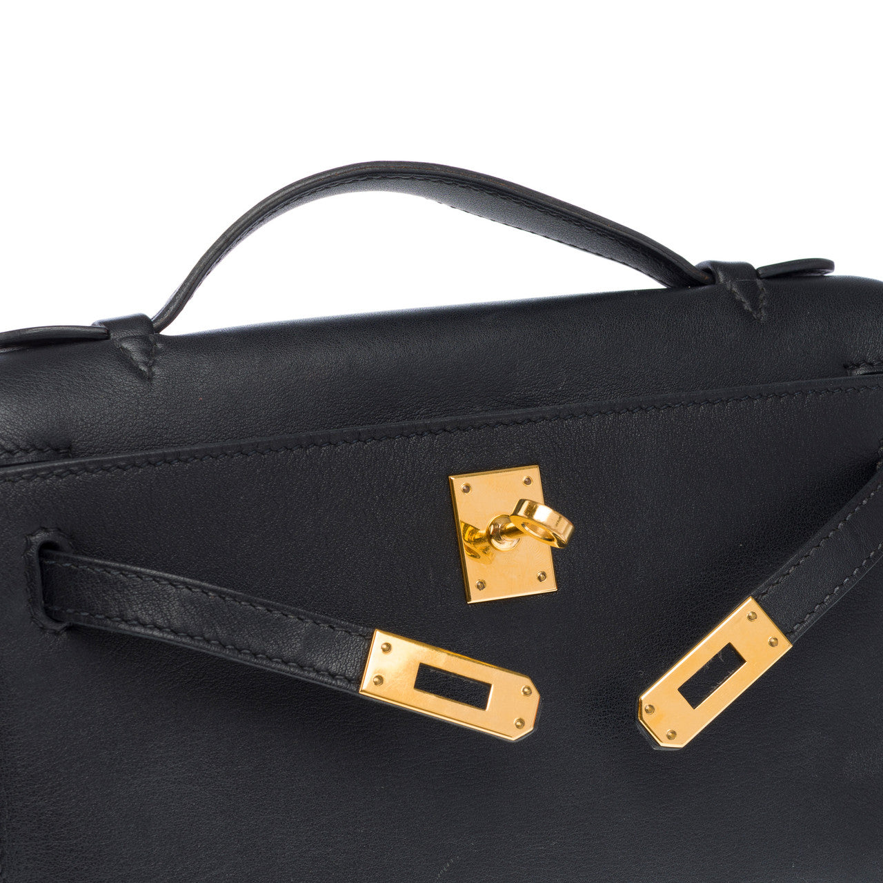 Sac HERMES Kelly Mini en Cuir Bleu - 102699