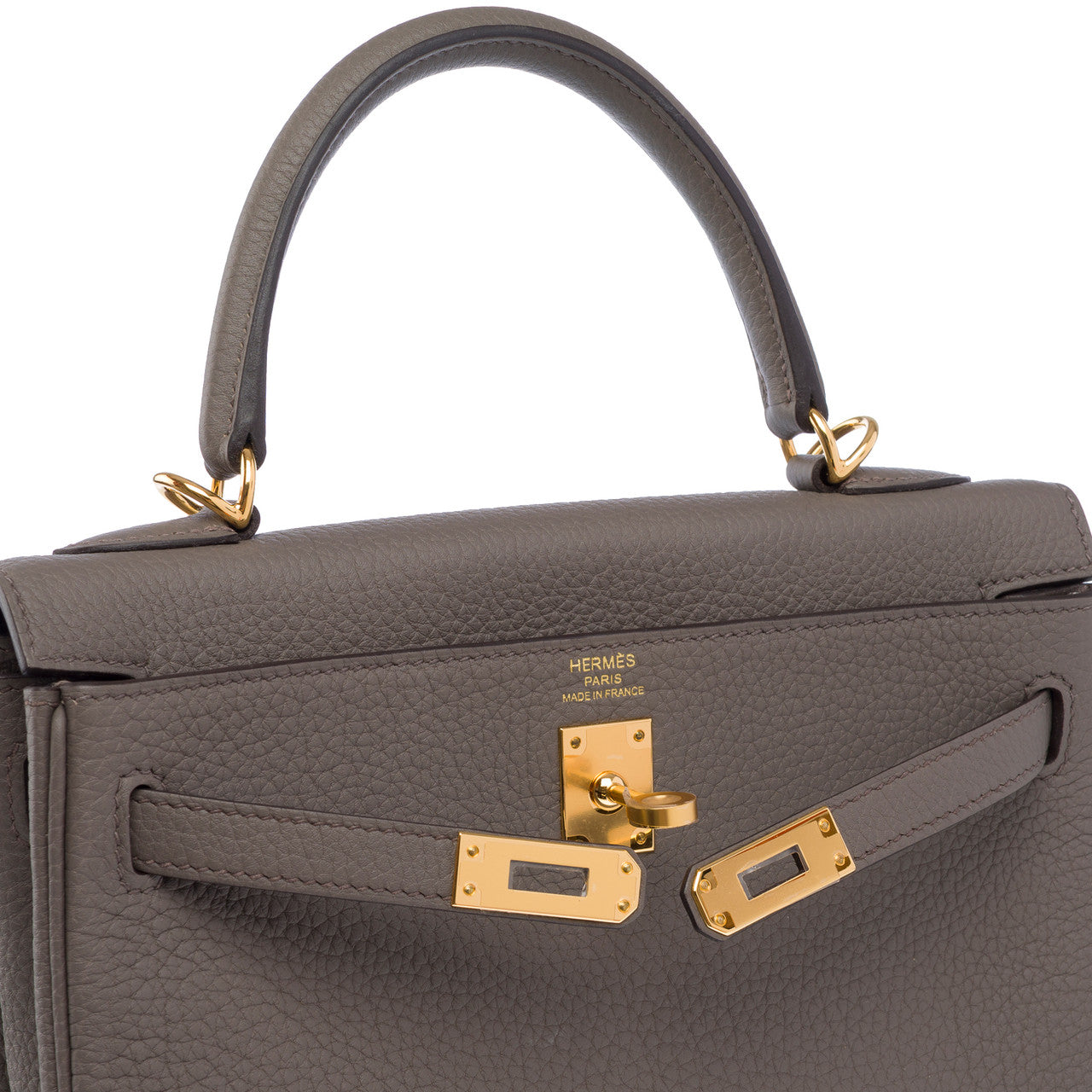 Sac HERMES Kelly 25 en Cuir Gris - 102683