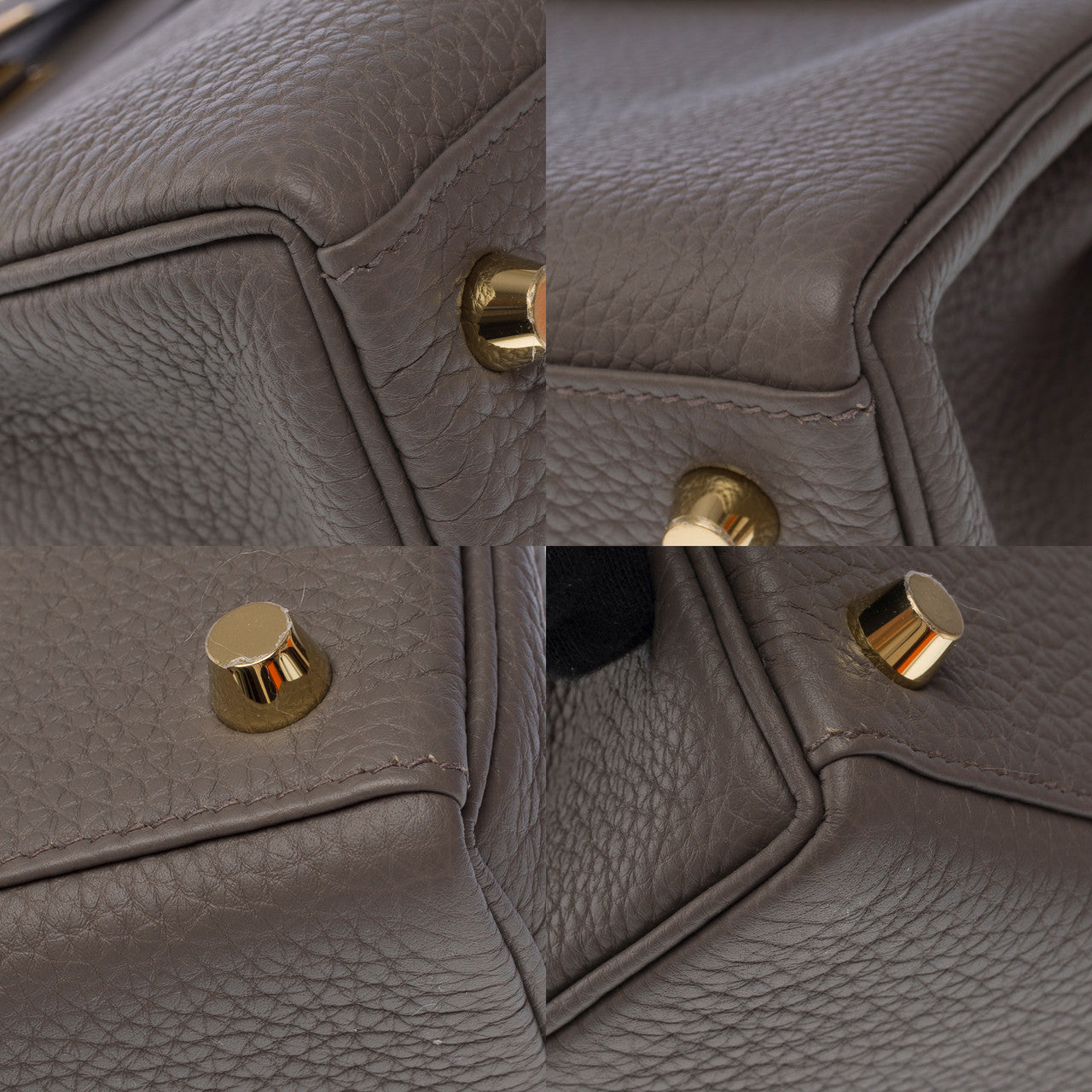 Sac HERMES Kelly 25 en Cuir Gris - 102683