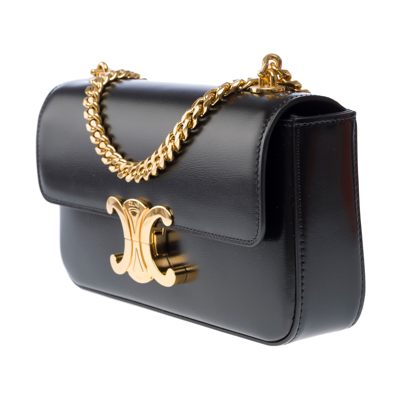 Sac CELINE Triomphe en Cuir Noir - 102702