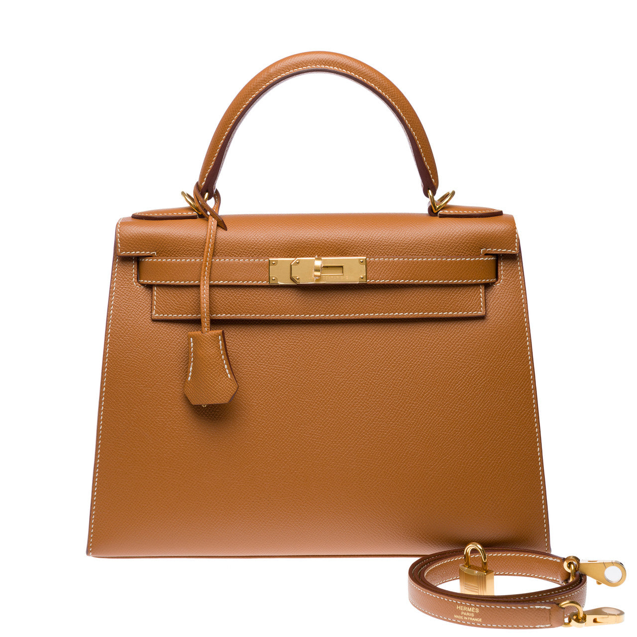 Sac HERMES Kelly 28 en Cuir Doré - 102723