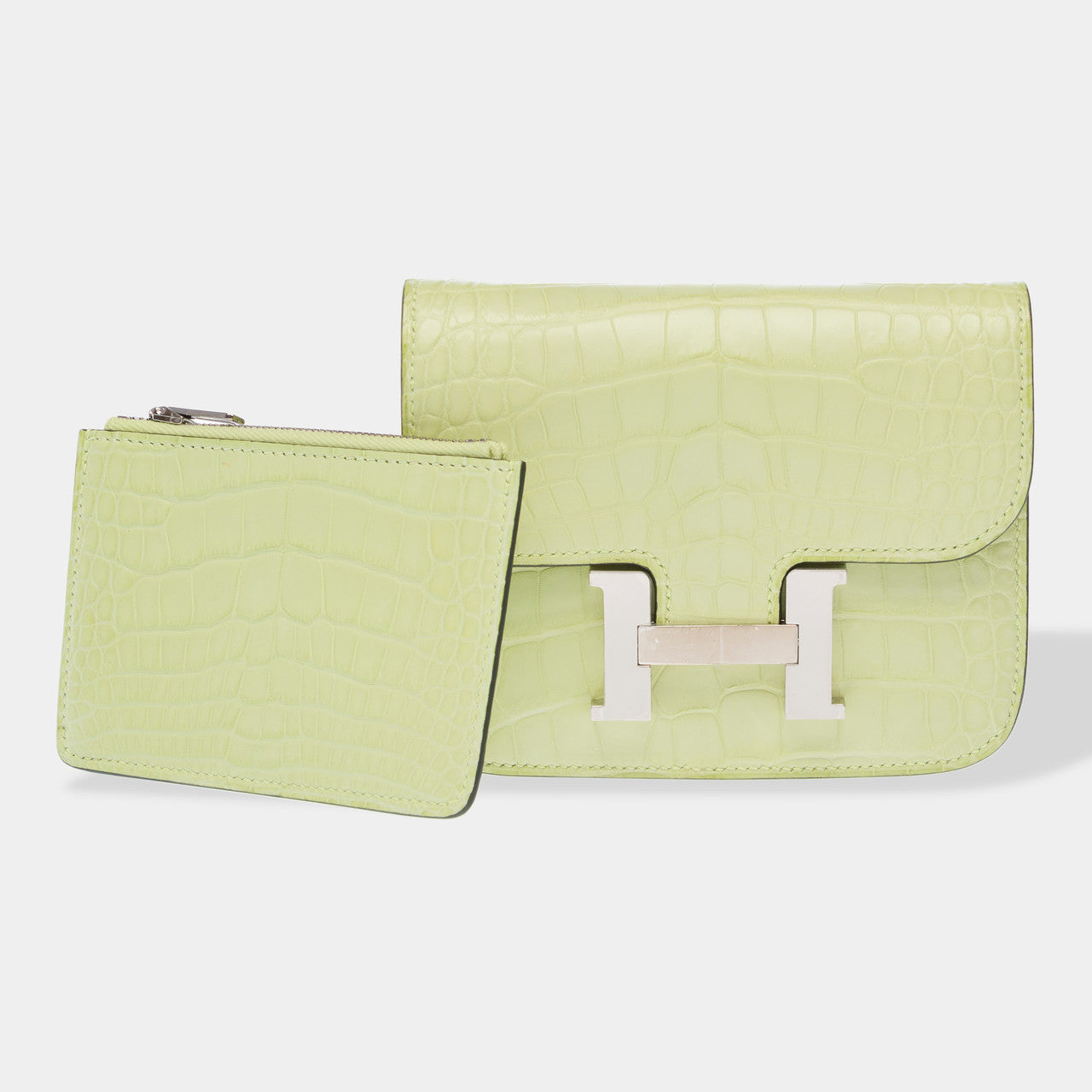 Accessoire HERMES Constance Slim en Crocodile Jaune - 102730