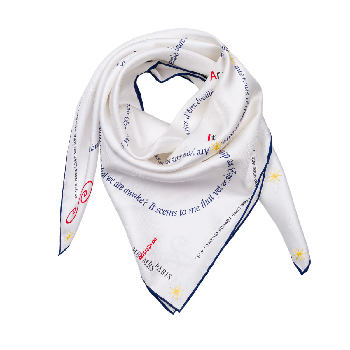 Accessoire HERMES en Soie Blanc - 102792
