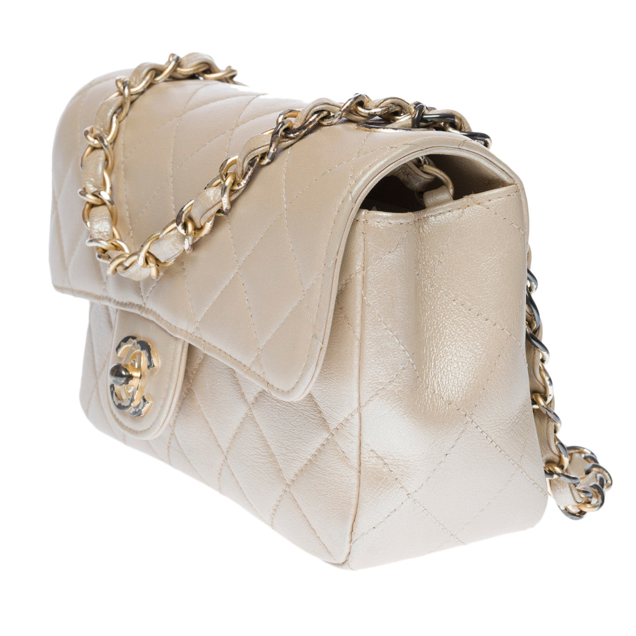 Sac CHANEL Timeless/Classique en Cuir Blanc - 102825