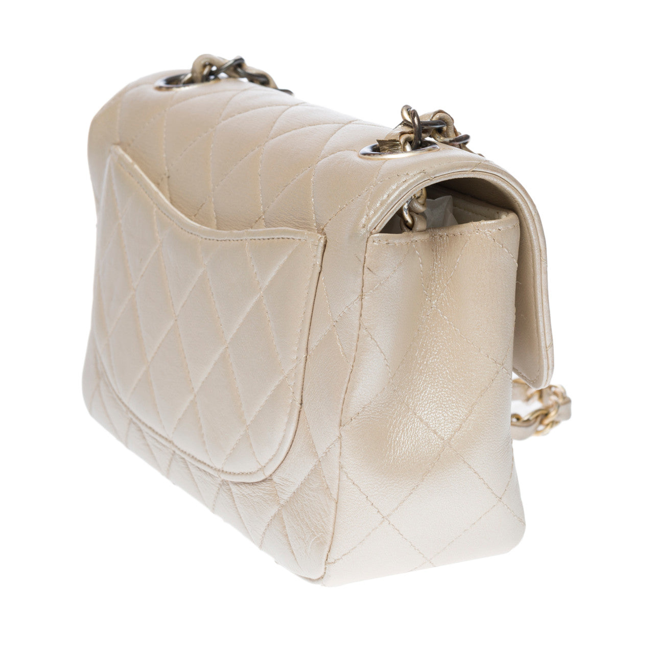 Sac CHANEL Timeless/Classique en Cuir Blanc - 102825