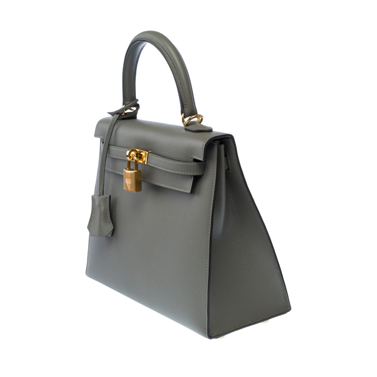 Sac HERMES Kelly 25 en Cuir Gris - 102842
