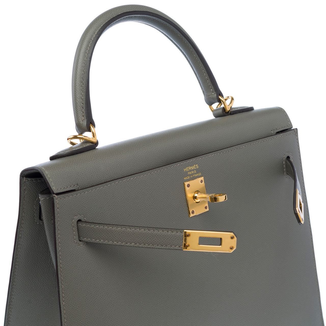 Sac HERMES Kelly 25 en Cuir Gris - 102842