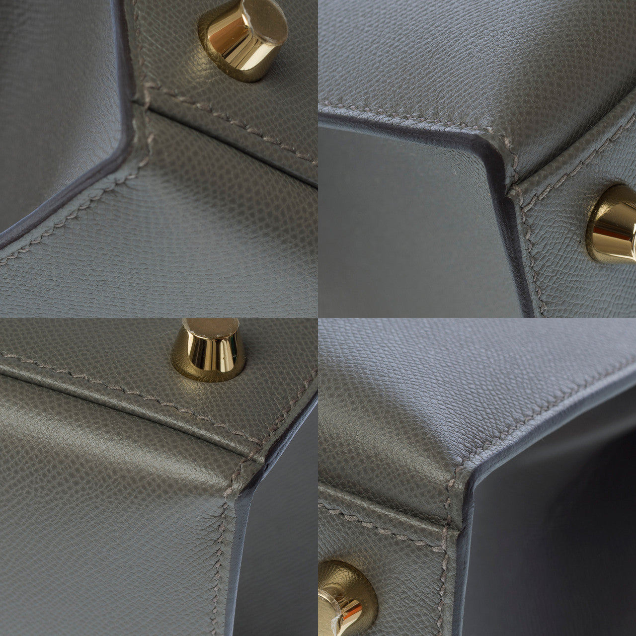 Sac HERMES Kelly 25 en Cuir Gris - 102842