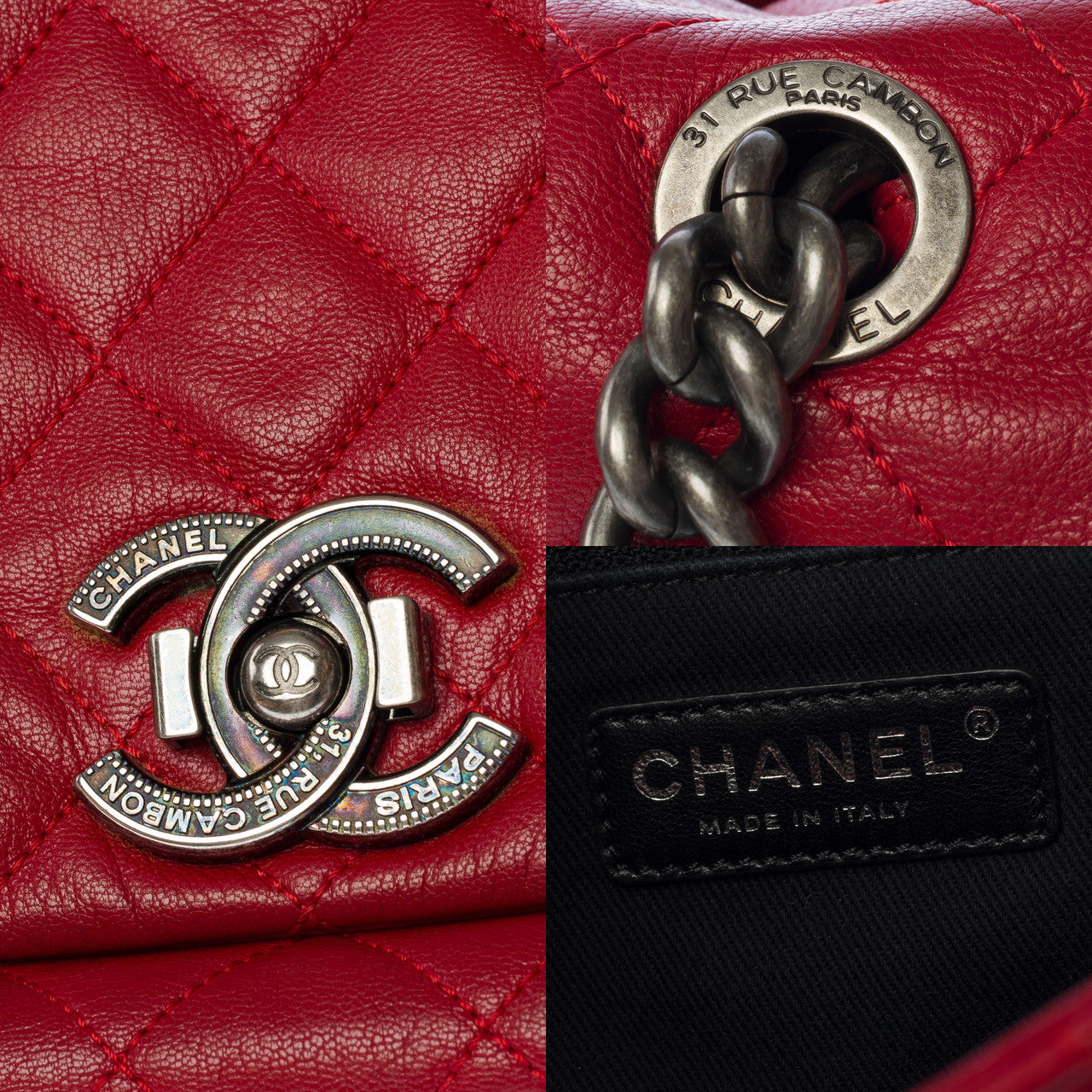 Sac CHANEL Timeless/Classique en Cuir Rouge - 102837