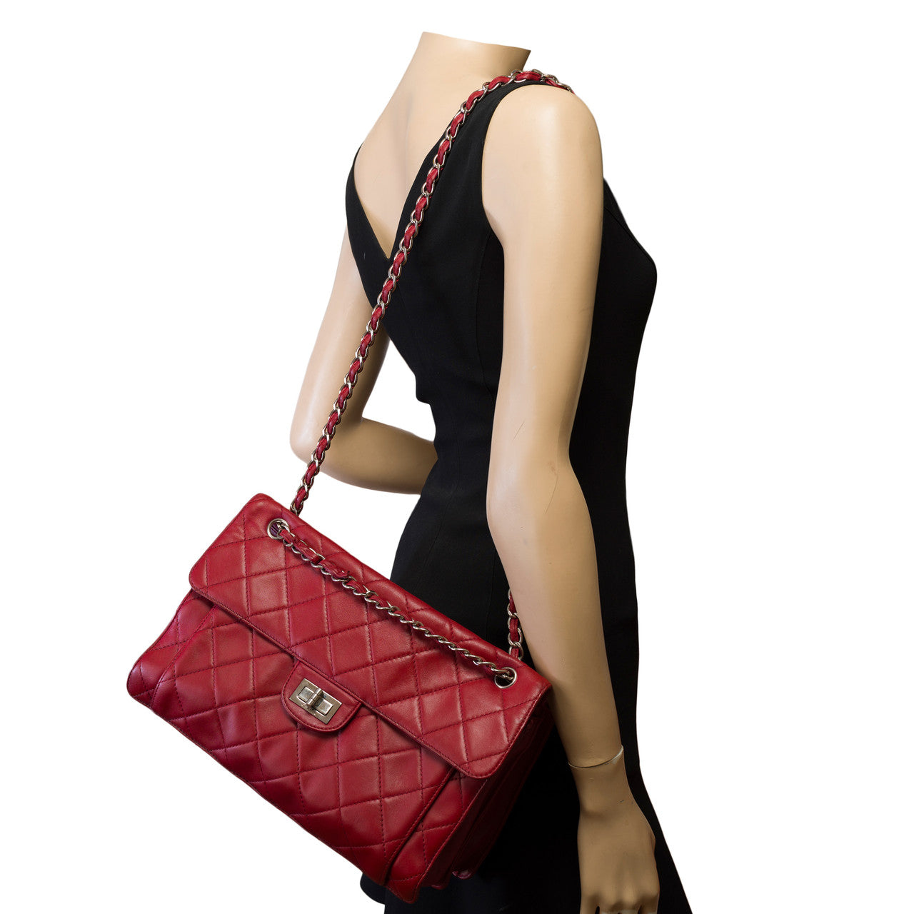 Sac CHANEL 2.55 en Cuir Rouge - 100096