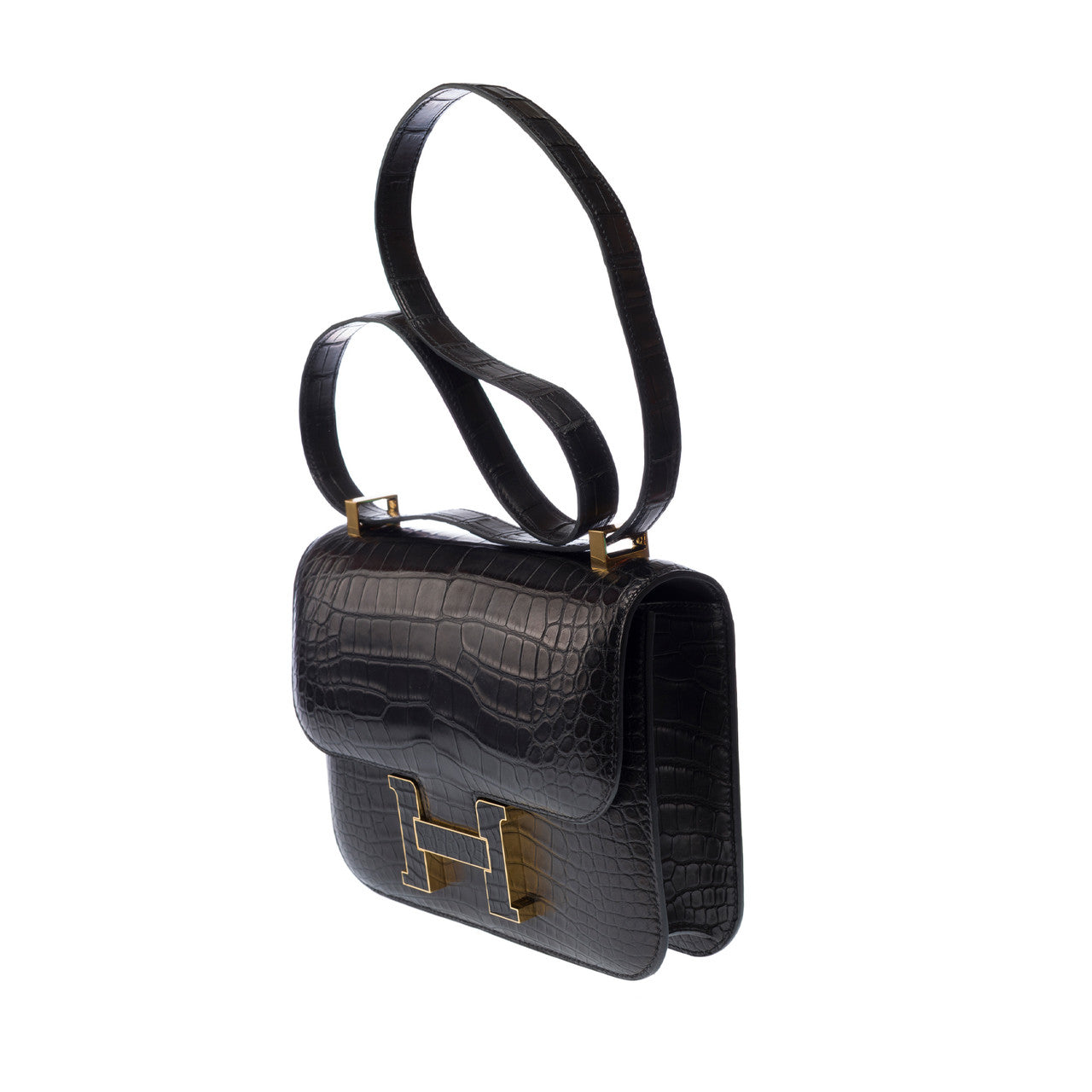 Sac HERMES Constance en Cuirs exotiques Noir - 102861