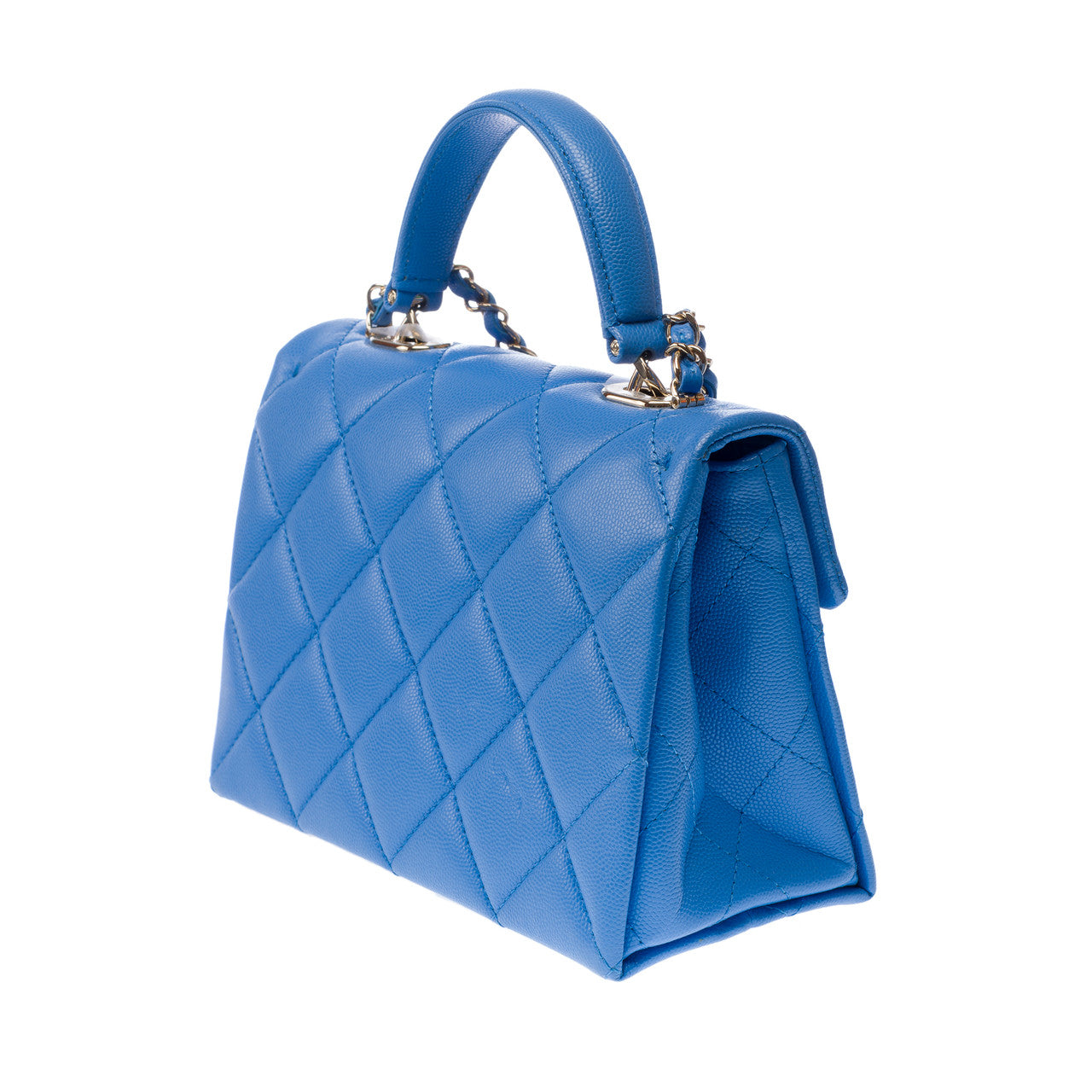 Sac CHANEL Timeless Classique Top Handle en Cuir Bleu - 102848