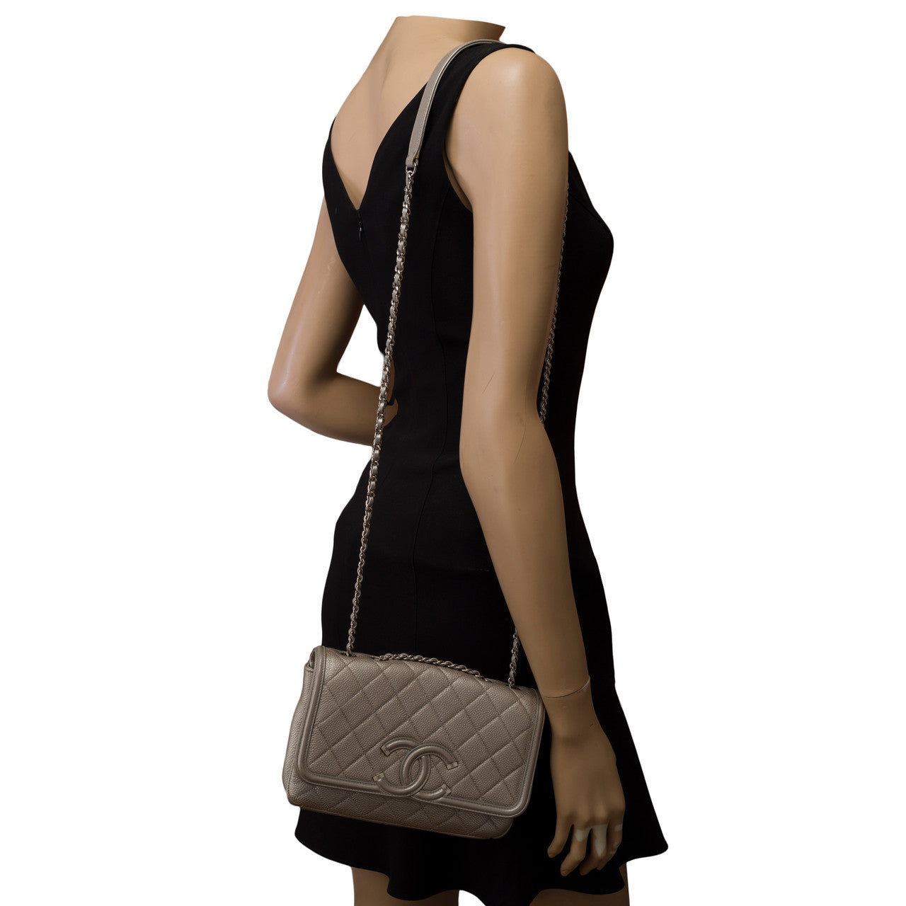 Sac CHANEL en Cuir Argent - 102855