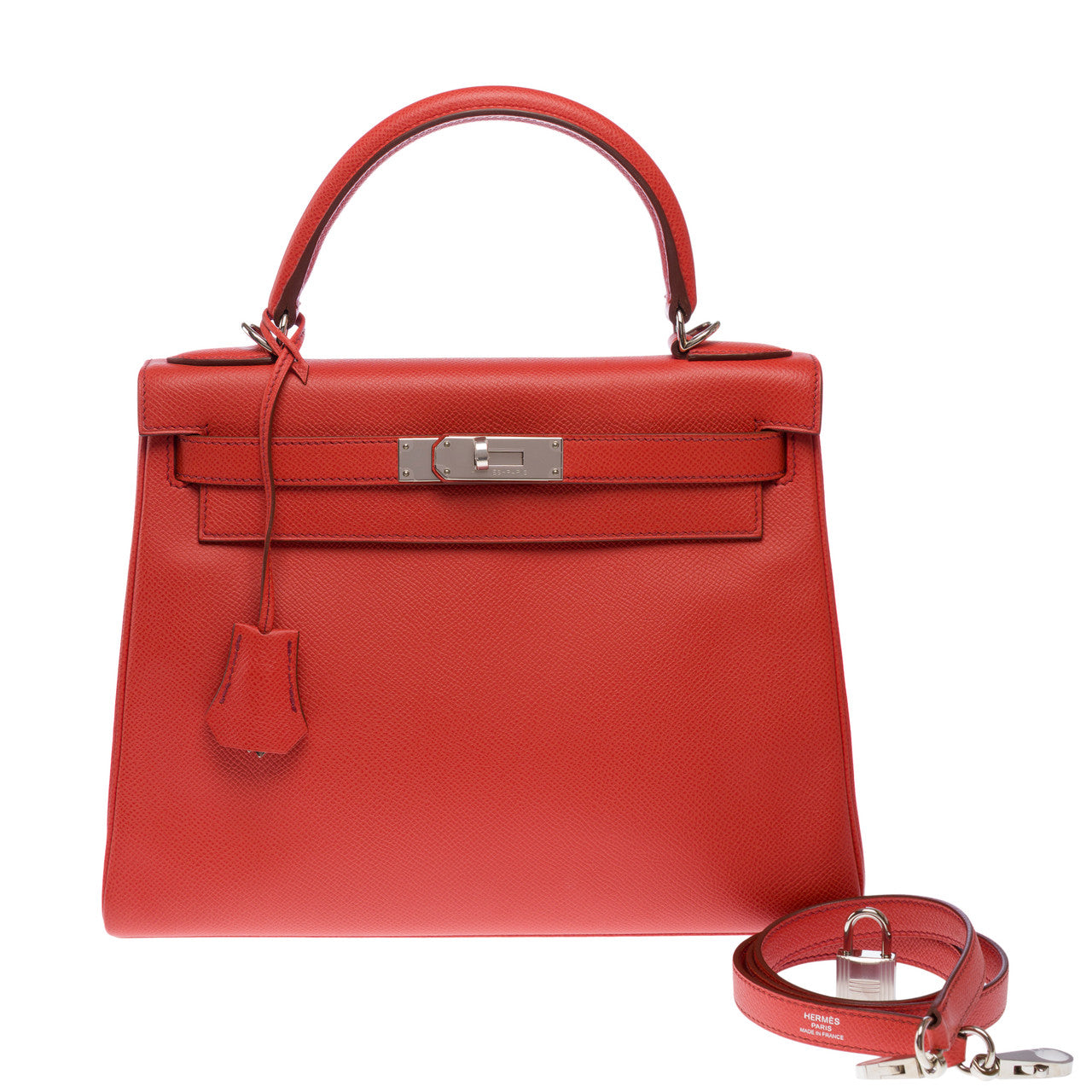 Sac HERMES Kelly 28 en Cuir Rose - 102866