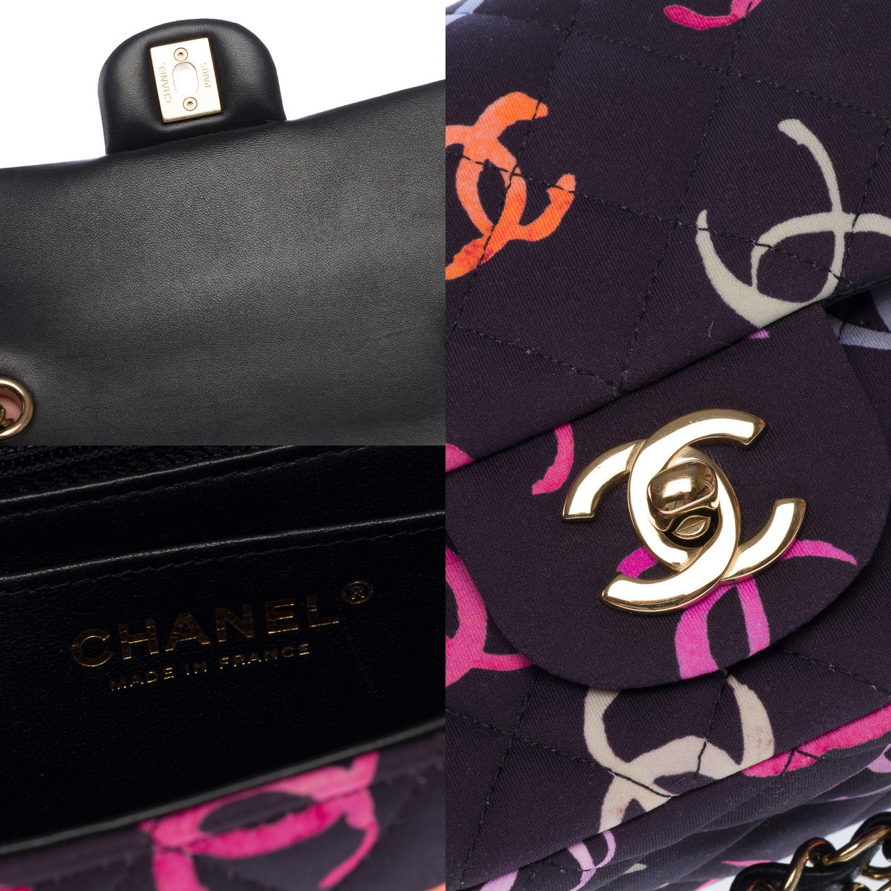 Sac CHANEL Timeless/Classique en Coton Bleu Marine - 102900