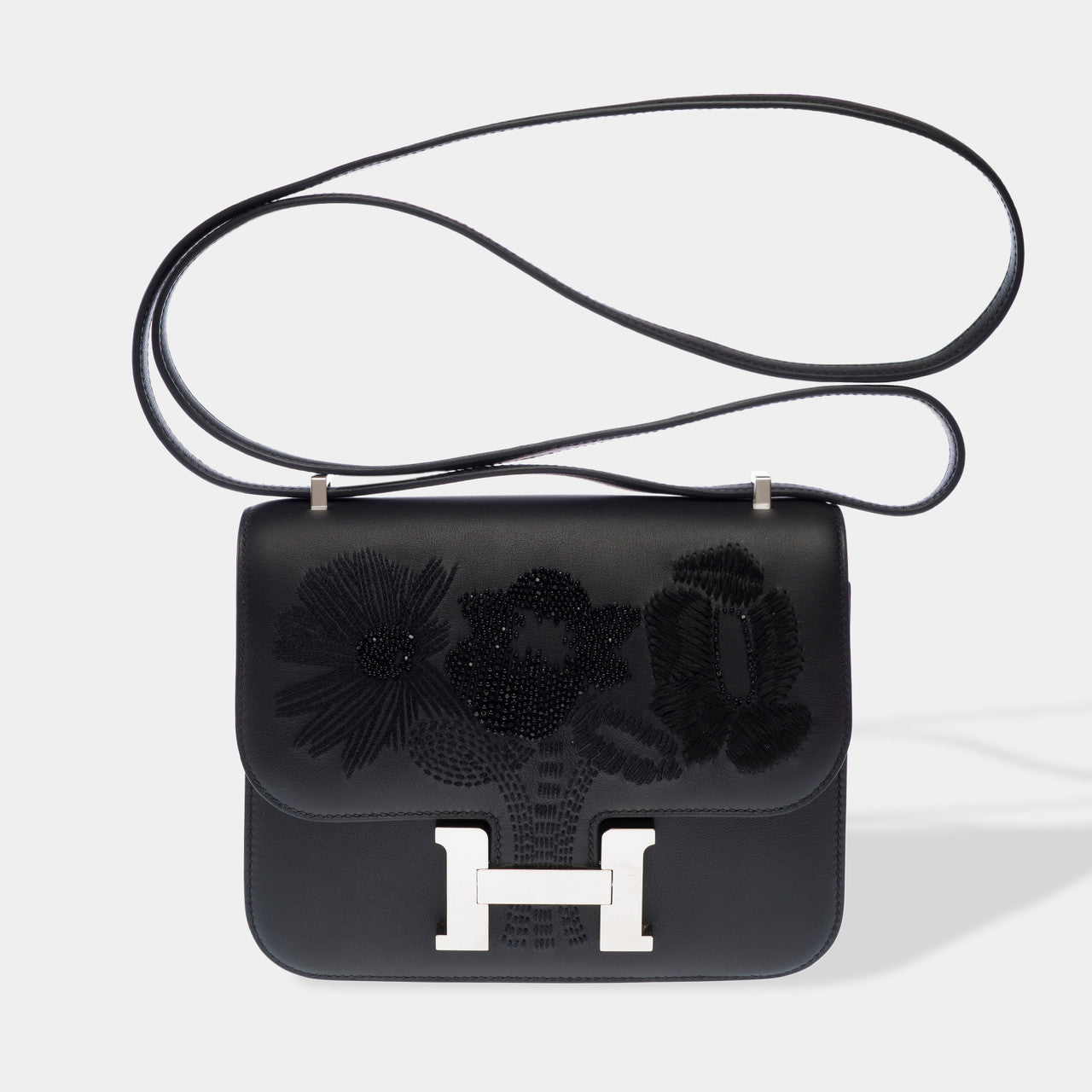 Sac HERMES Constance en Cuir Noir - 102896