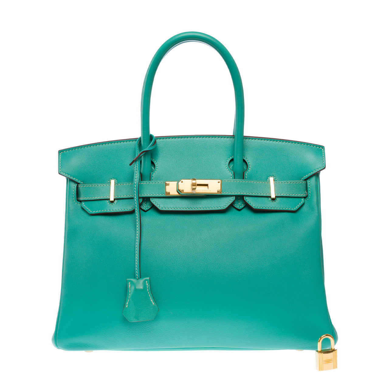 Sac HERMES Birkin 30 en Cuir Bleu - 102867