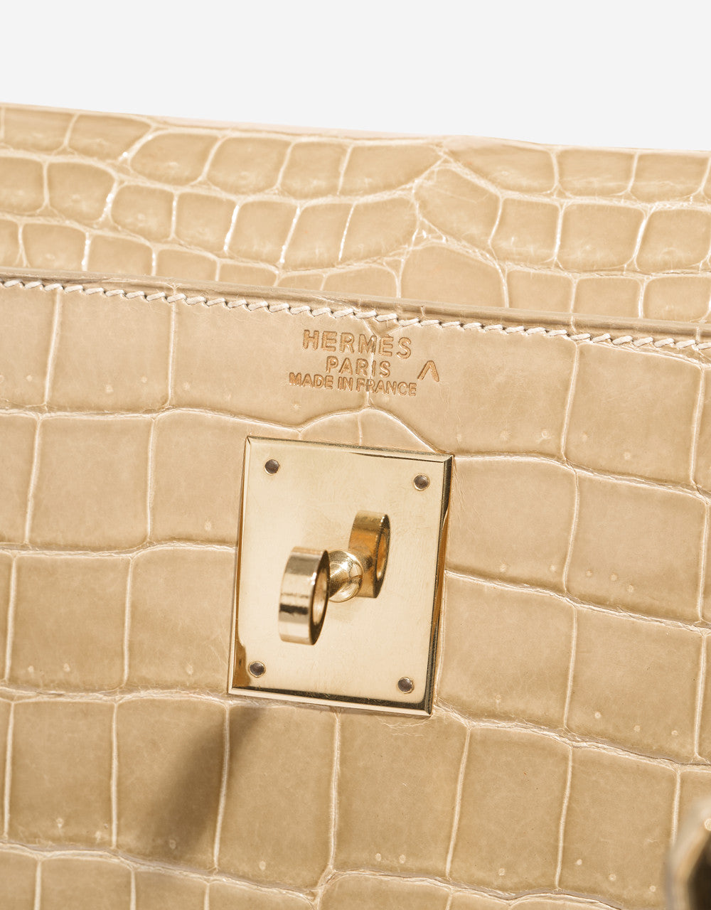 Sac HERMES Kelly 32 en Cuirs exotiques Beige - 102891