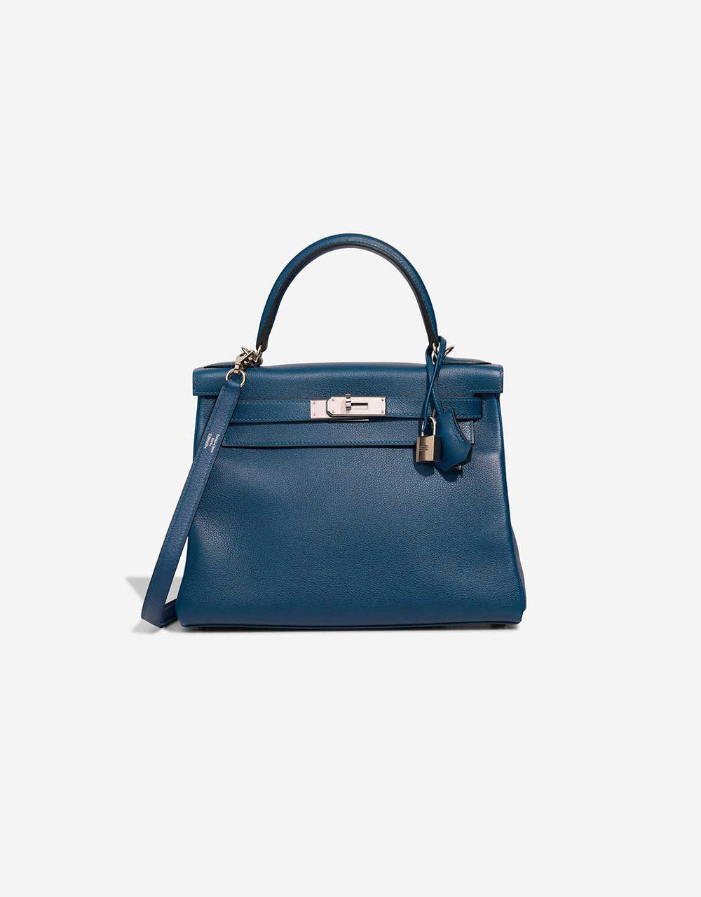 Sac HERMES Kelly 28 en Cuir Bleu - 102877